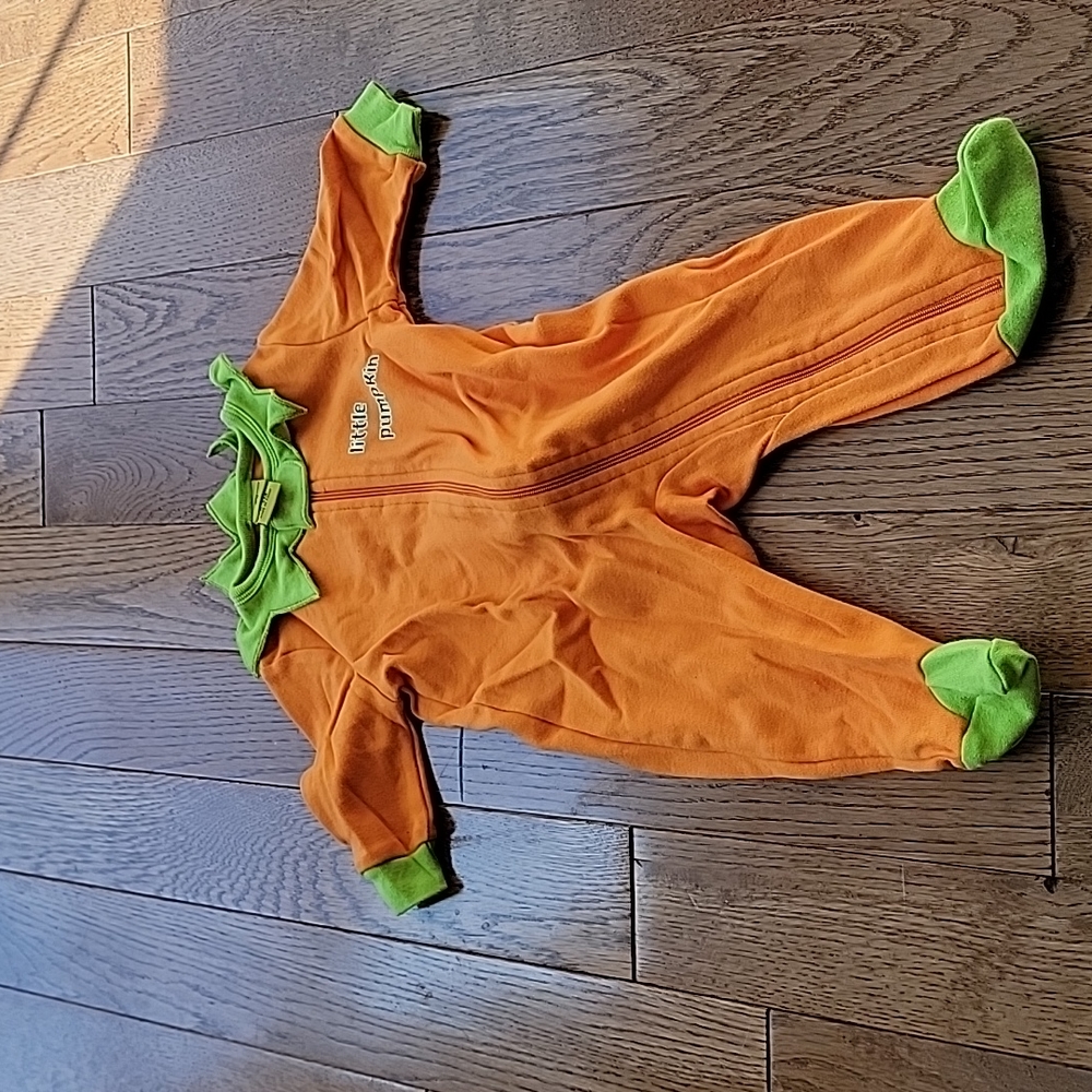Prepare to Scare Little Pumpkin halloween footed onesie size 0-3months